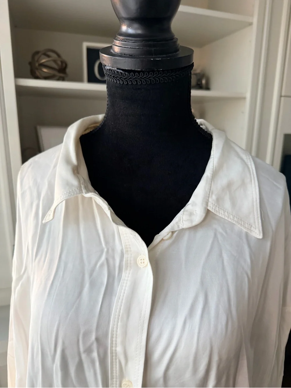 ZARA Satin Effect Button Up Long Sleeve Blouse Top Women’s Plus Size XXL New - Picture 8 of 12